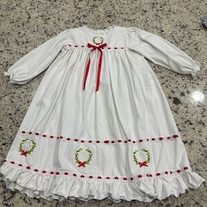 Southern Tots White Dress with Red Accents